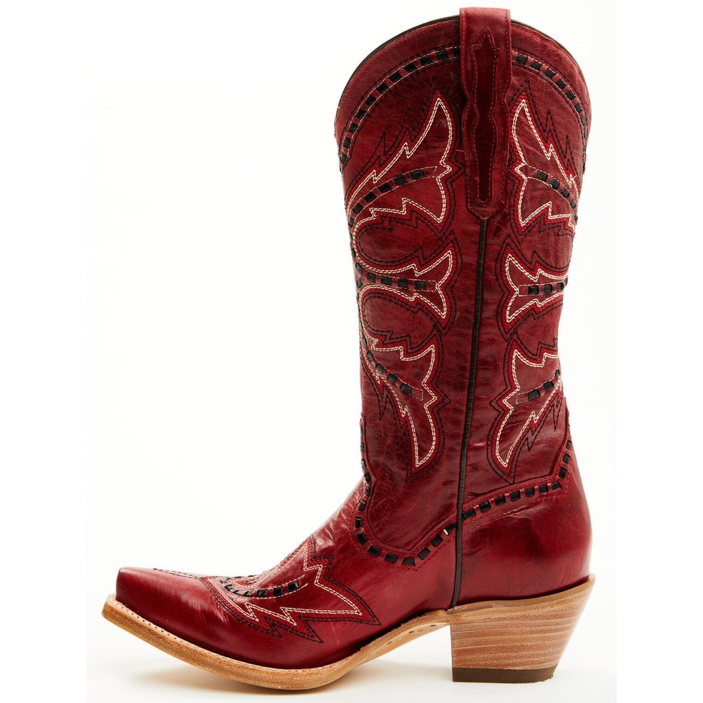 NEW Dan Post Mesa Tall Red Leather Snip Toe Western Cowboy Boots Size 8 - Picture 5 of 15